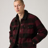Levi's® Type III Relaxed Fit Sherpa Trucker Jacket Jerome Plaid/Wine - AW26