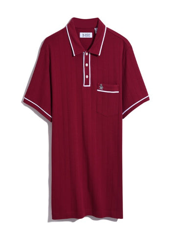 Original Penguin® Drop Needle Polo Shirt/Red Dahlia - New AW23