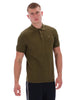 FILA® GOLD SANDER Textured Knitted Polo Shirt/Dark Olive - New AW25