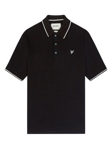 Lyle & Scott Premium Vintage Flatback Pique Tipped Polo Shirt/Lacquer - AW23