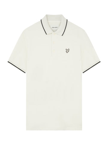 Lyle & Scott Flatback Pique Tipped Polo Shirt/Antarctic - New AW23