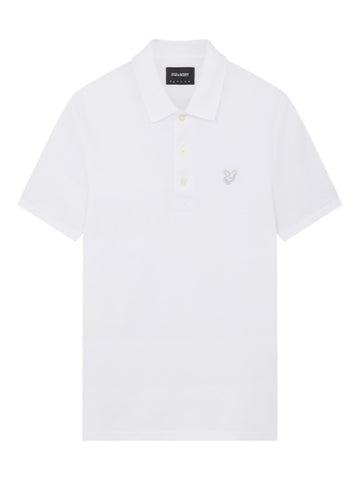 Lyle & Scott Tonal Eagle Polo Shirt/White - New AW23