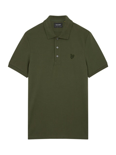 Lyle & Scott Tonal Eagle Polo Shirt/Olive - New AW23