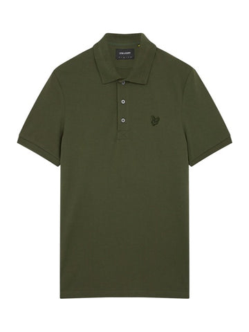 Lyle & Scott Tonal Eagle Polo Shirt/Olive - New AW23