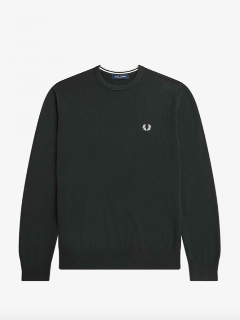 Fred Perry Classic Crew Neck Jumper/Night Green - New AW23