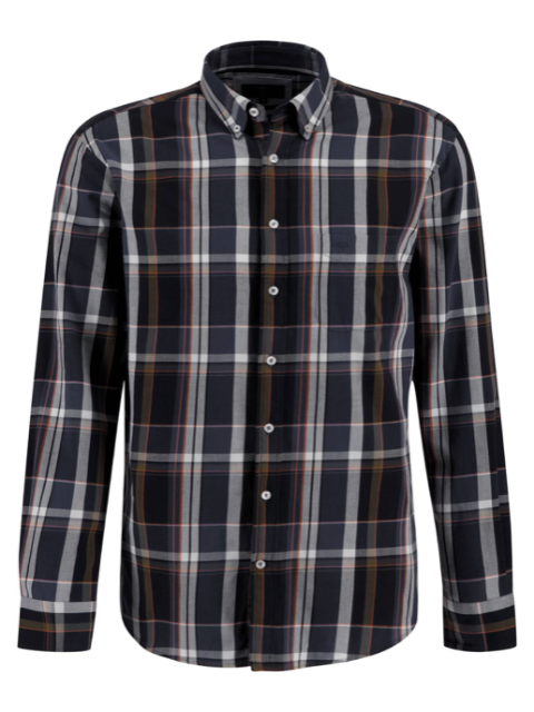 FYNCH HATTON® Olive Check Shirt/Navy - New AW23