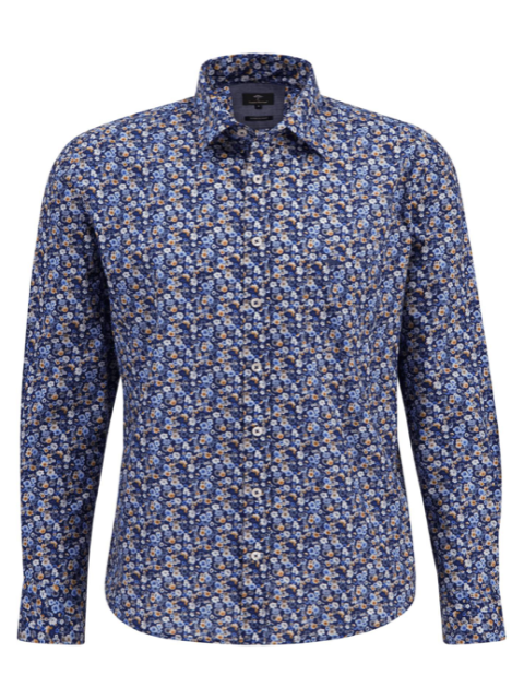 FYNCH HATTON® Premium Print Shirt/Blue 685 - AW23 SALE
