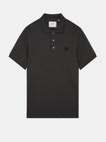 Lyle & Scott Tonal Eagle Polo Shirt/Gunmetal - New AW23