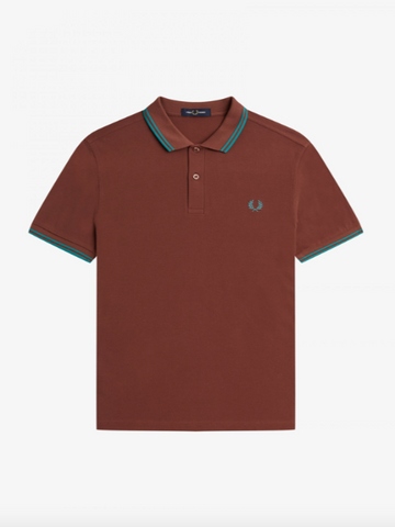 Fred Perry Twin Tipped Shirt/Whiskey Brown - New AW23