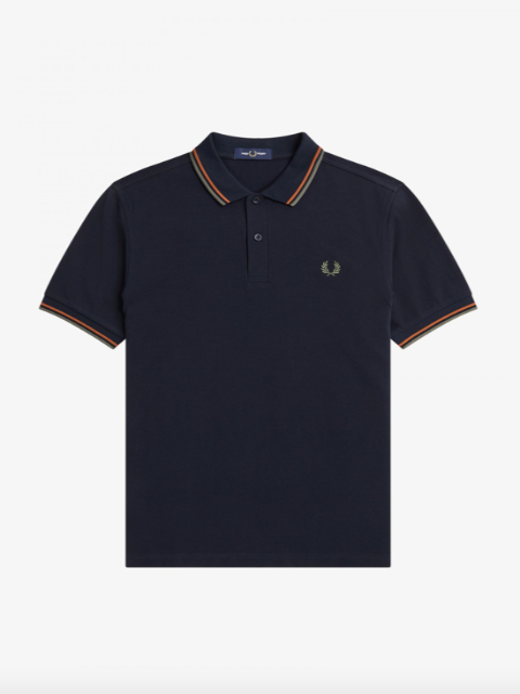 Fred Perry Twin Tipped Shirt/Navy/Nutflake/Field Green - New AW23