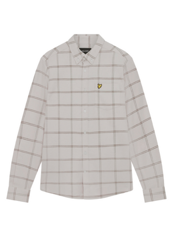 Lyle & Scott Windowpane Brushed Shirt/Light Mist - W23 SALE