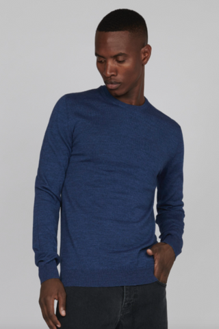 Matinique® MAPetro Merino Blend Crew Knit Jumper/Dust Blue - New AW23