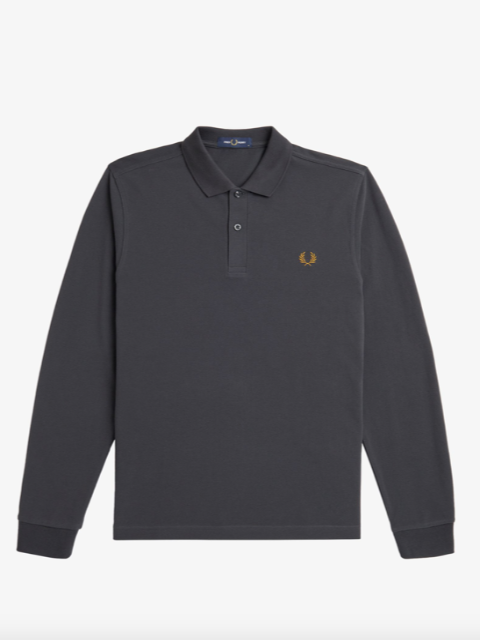 Fred Perry L/S Plain Shirt/Anchor Grey - New SS24