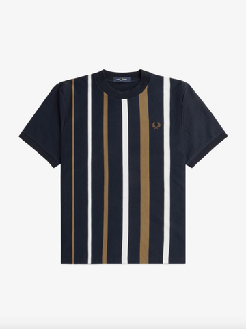 Fred Perry Gradient Stripe T-Shirt/Navy - New SS24