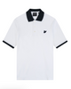 Lyle & Scott Tonal Eagle Ringer Polo Shirt/White - New SS24
