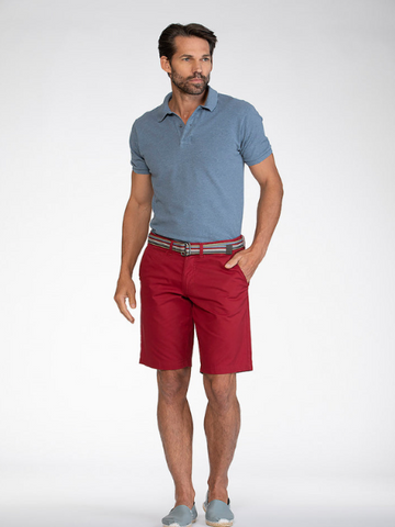 BRUHL® Fano Cotton Stretch Chino Shorts/Red - New SS24