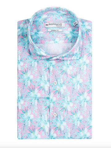 GIORDANO WILD FLOWER S/S SUMMER SHIRT/Pink - New SS24