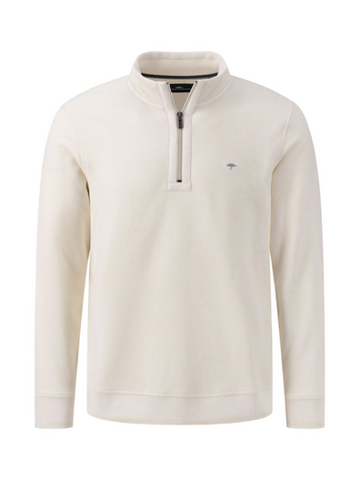 FYNCH HATTON® Troyer Casual 1/4 Top/Off White - AW24 SALE