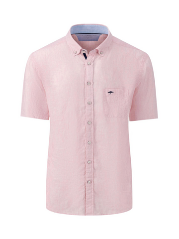 FYNCH HATTON® Premium Linen S/S Shirt/Blush - New SS24