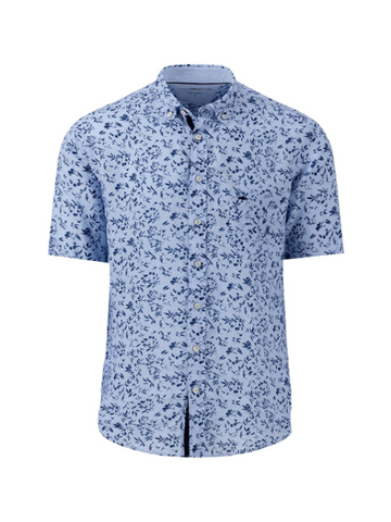FYNCH HATTON® Premium Printed Linen S/S Shirt/Summer Breeze - New SS24