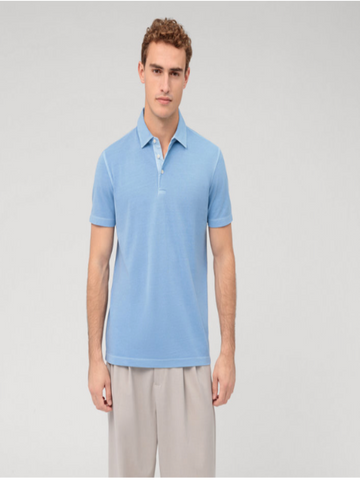 OLYMP® Yarn Dyed Modern Fit Polo/Light Blue - New SS24
