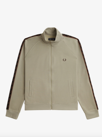 Fred Perry Contrast Tape Track Jacket/Warm Grey - New SS24