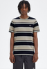 Fred Perry Bold Stripe T-Shirt/Navy/Silver/Warm Grey - New SS24