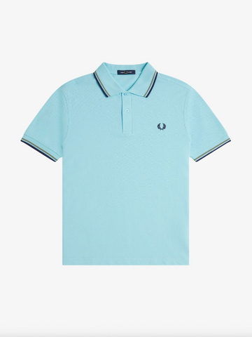 Fred Perry Twin Tipped Shirt/Mint Blue - New SS25