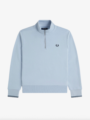 Fred Perry Half Zip Sweat Shirt/Light Smoke - New SS25
