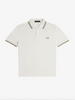 Fred Perry Twin Tipped Shirt/Light Ecru/Olive Mint - New SS25