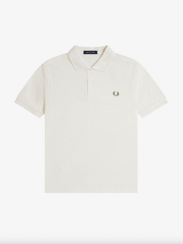 Fred Perry One Colour Shirt/Light Ecru/Olive Mint - New SS25