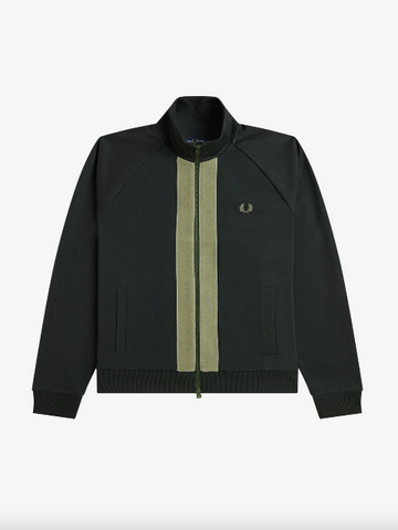 Fred Perry Chenille Tape Track Jacket/Night Green - SS25 SALE