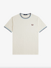 Fred Perry Twin Tipped T-Shirt/Ecru/Court Blue - New AW25