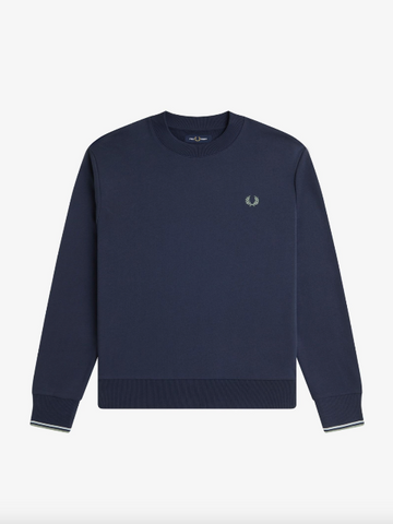 Fred Perry Crew Neck  Sweat Shirt/Dark Airforce - New AW25