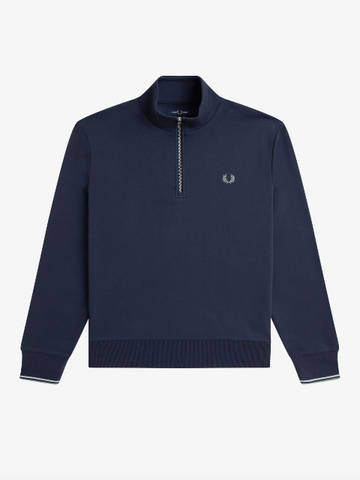 Fred Perry Half Zip Sweat Shirt/Dark Airforce - New AW25