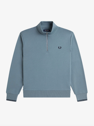 Fred Perry Half Zip Sweat Shirt/Stockport Blue - New AW25