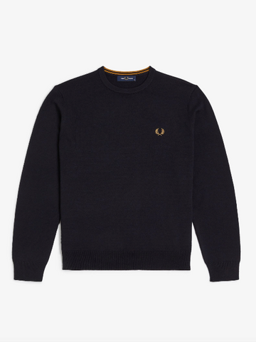 Fred Perry Classic Crew Neck Jumper/Navy - New AW25