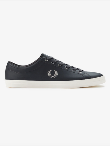 Fred Perry Baseline Leather Tennis Shoes/Anchor Grey - New AW25