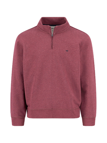 FYNCH HATTON® Troyer 1/4 Zip Sweat Top/Deep Merlot- New AW25