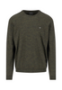 FYNCH HATTON® Luxury Cotton/Wool Blend Jumper/Dark Ivy - New AW25
