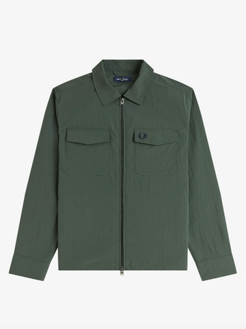 Fred Perry Zip Thru Overshirt/Court Green - New W25