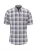 FYNCH HATTON® Premium Poplin Check S/S Shirt/Blue 655 - SS26
