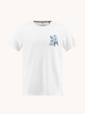 A FISH NAMED FRED CANVAS PRINT T-SHIRT/WHITE - SS26