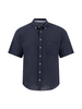 FYNCH HATTON® Premium Linen S/S Shirt/Navy - SS26