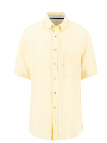 FYNCH HATTON® Premium Linen S/S Shirt/Lemon - SS26