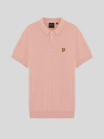 Lyle & Scott Cotton Knitted Polo Shirt/Grapefruit - SS26