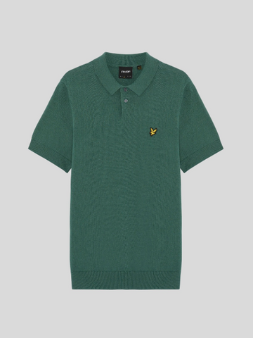 Lyle & Scott Cotton Knitted Polo Shirt/Everglade - SS26