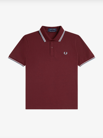 Fred Perry The Twin Tipped Shirt/Maroon/White/Ice - SS26