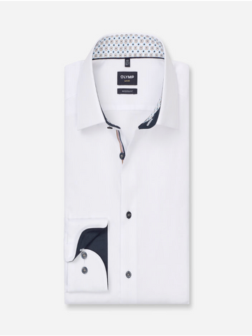 OLYMP® LUXOR Modern Fit Trim Shirt/White - SS26