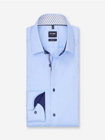 OLYMP® LUXOR Modern Fit Trim Shirt/Bleu - SS26